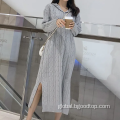 Women's Cotton Knit Dress Ladies Long Cotton Knit Dress Supplier